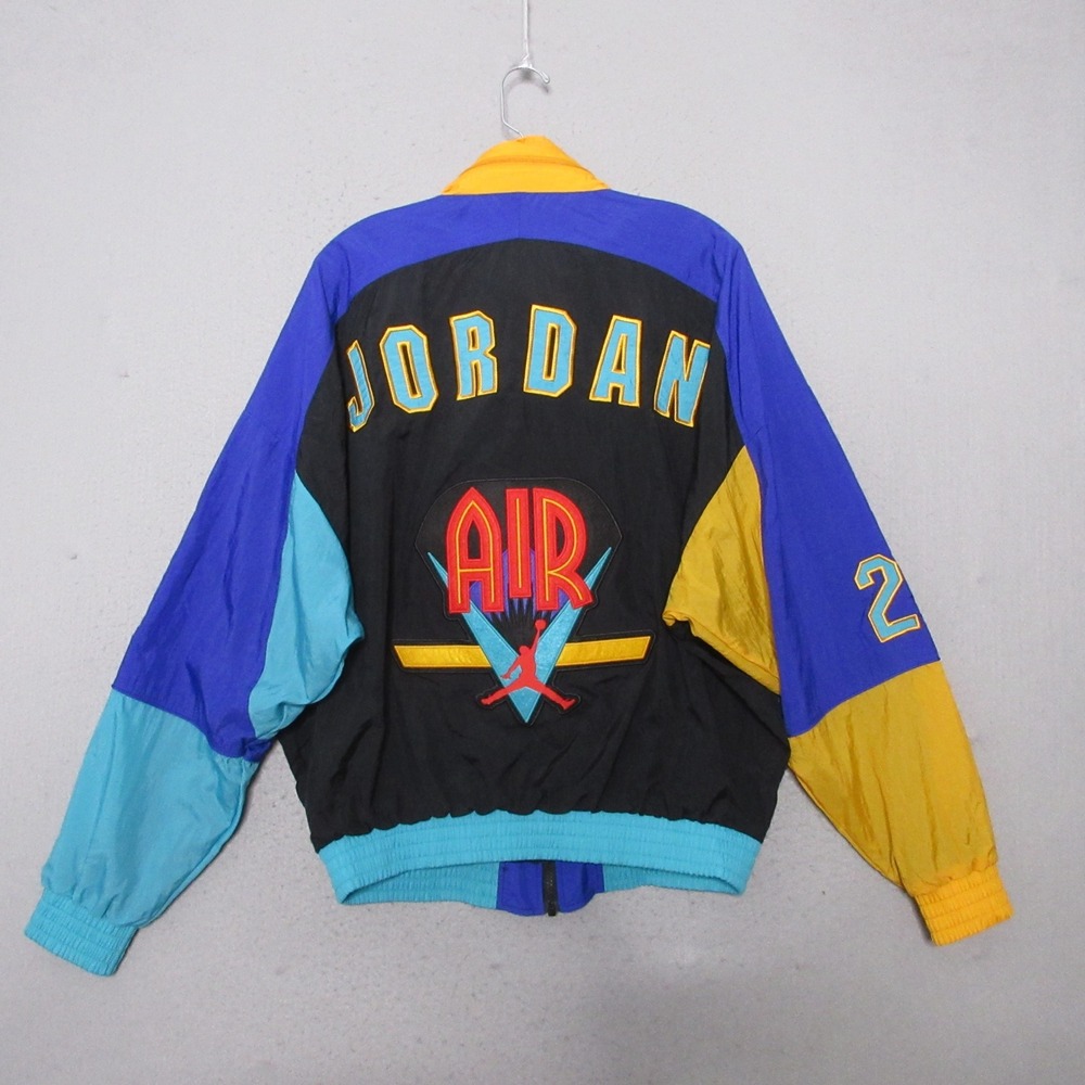 Nike Air Jordan Jacket Men Large Air Jordan‎ Flight Windbreaker Vintage 90s Hood